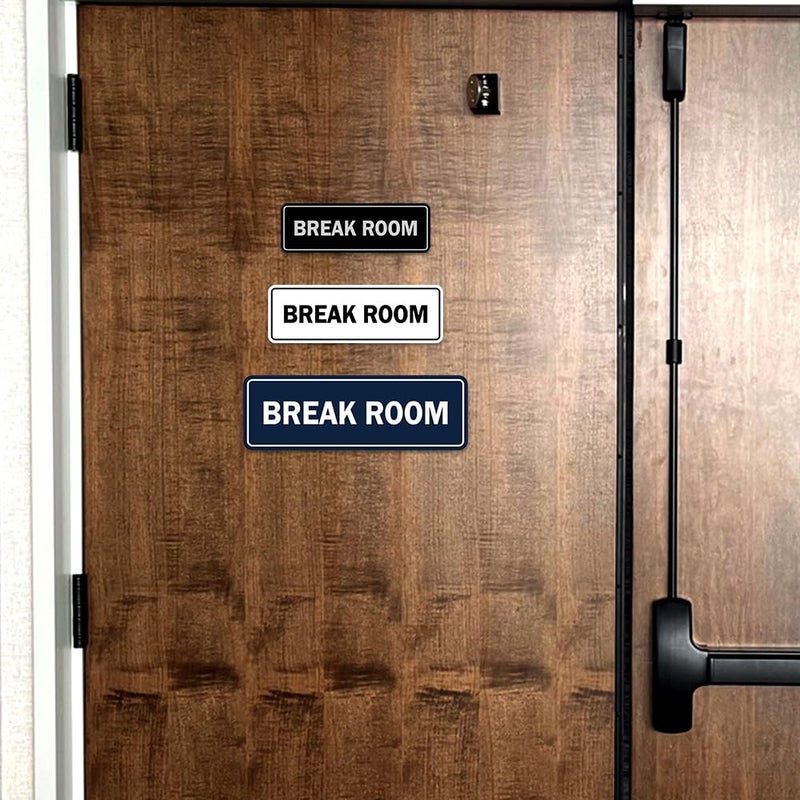 All Quality Standard Break Room Door or Wall Sign - Silver - Large 1 Pack - Image 4